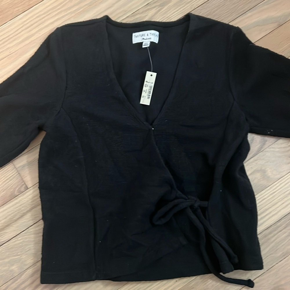Madewell Texture and Thread Wrap Tie Top size xxs
